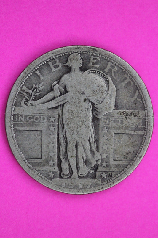 1917 P Type 1 Standing Liberty Silver Quarter Guaranteed Authentic Genuine 1218