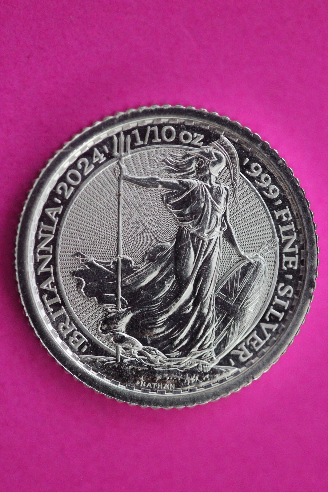 2024 Great Britain 20 Pence 1/10 th Ounce Britannia .999 Silver Authentic 0994