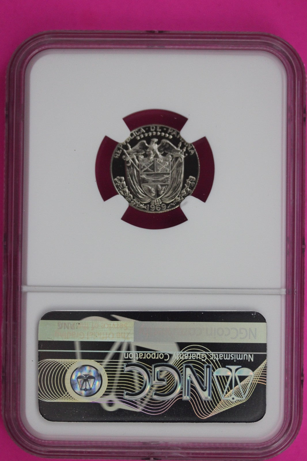 1969 Panama PF 69 Cameo Proof 1/10 Balboa NGC Graded Certified Genuine Slab 1335