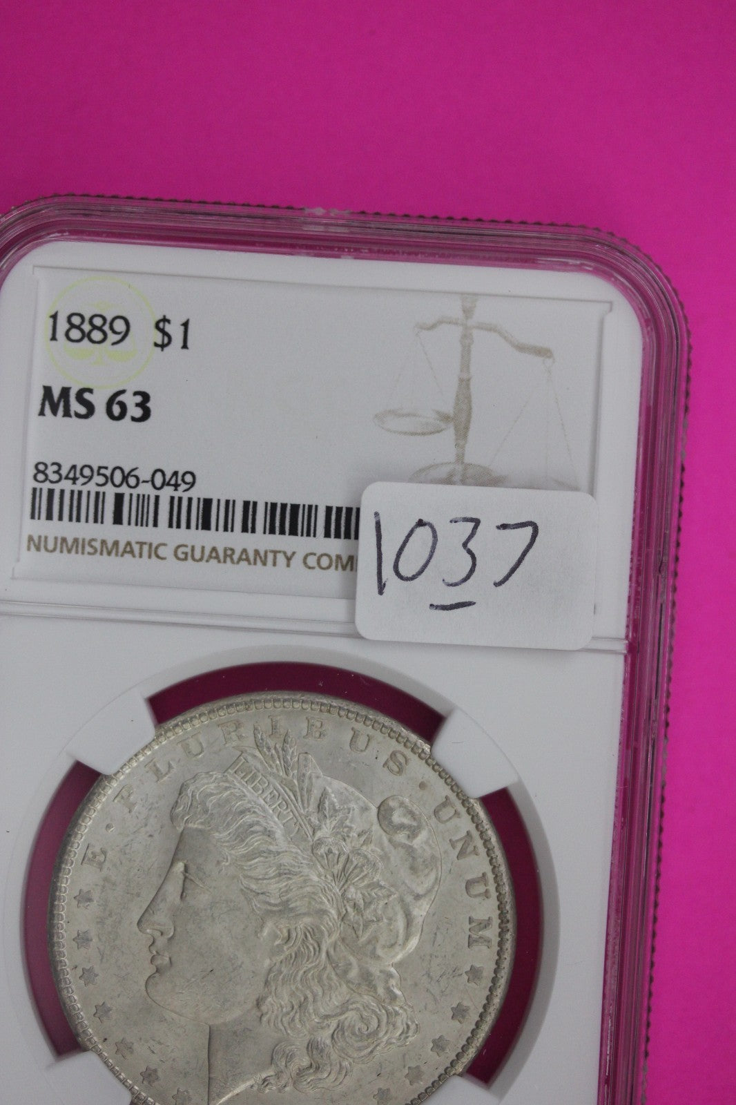 1889 P MS 63 Liberty Morgan Silver Dollar NGC Certified Graded Authentic 1037