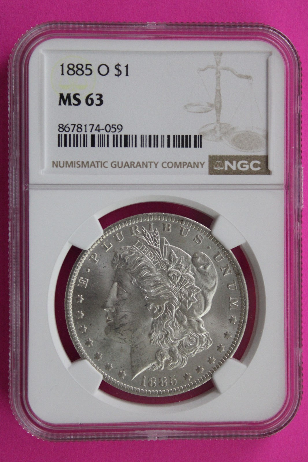 1885 O MS 63 Liberty Morgan Silver Dollar NGC Certified Graded Authentic 795