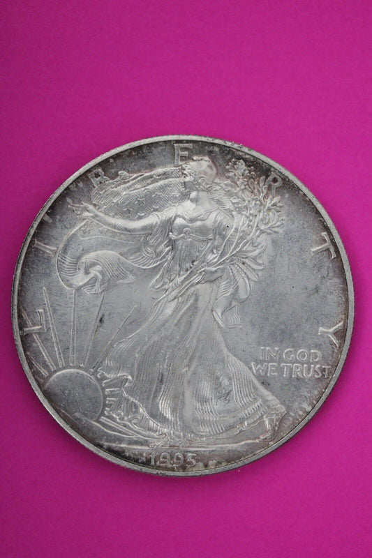 Gem BU 1995 American Silver Eagle Key Date 1 Ounce .999 Exact Coin Shown 34