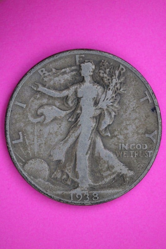 1938 D Walking Liberty Half Dollar Guaranteed Authentic & Genuine Coin 2975