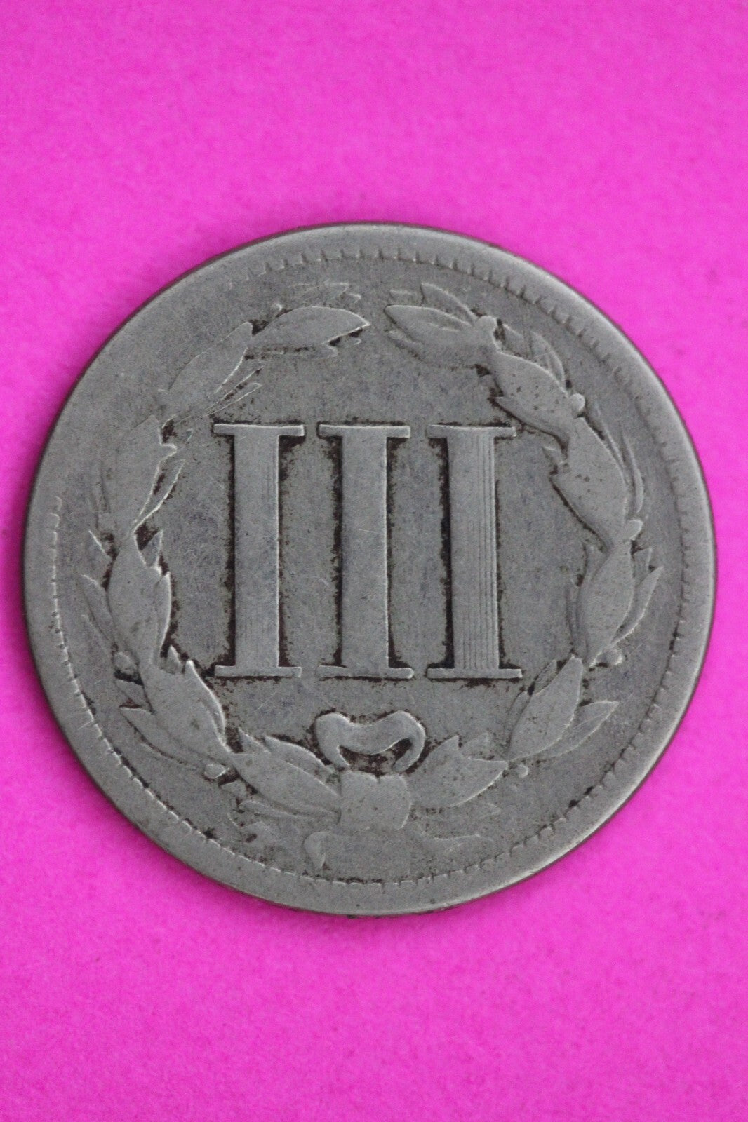 1866 Three 3 Cent Nickel Guaranteed Authentic & Genuine Fast Free Shipping 1306