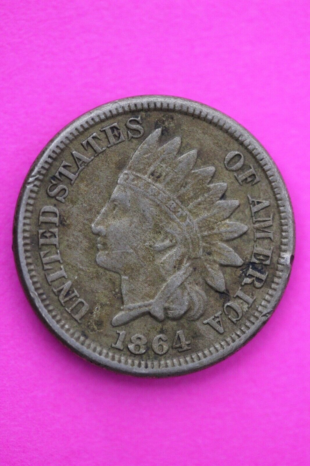 1864 Copper Nickel Indian Head Cent Penny Exact Early Type Coin Pictured 16