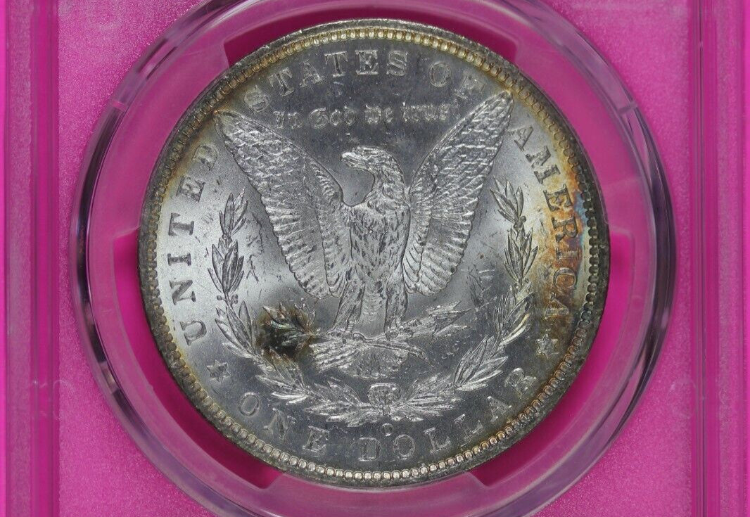 Rainbow Toned 1885 O MS 63 Morgan Liberty Silver Dollar PCGS Certified Slab 990