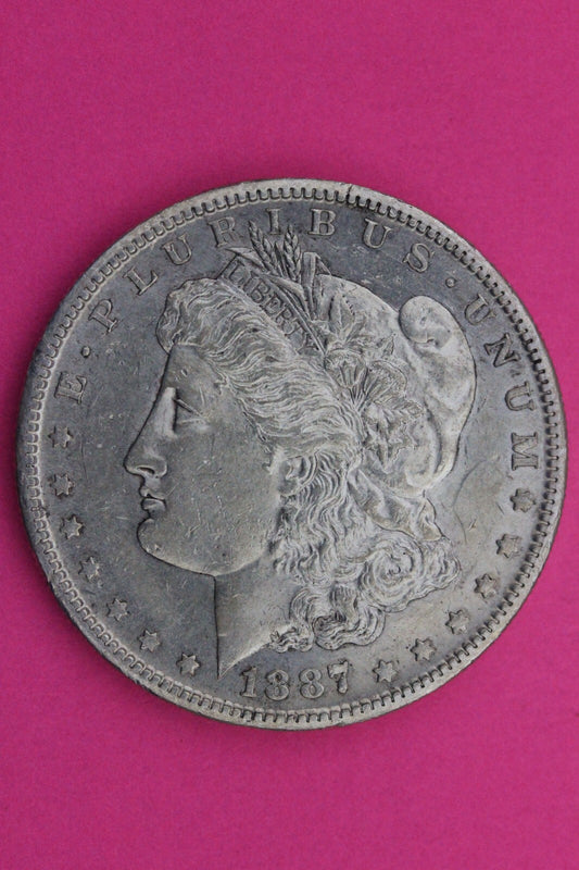 High Grade 1887 S Morgan Lady Liberty Rare Date Silver Dollar Authentic 0282N