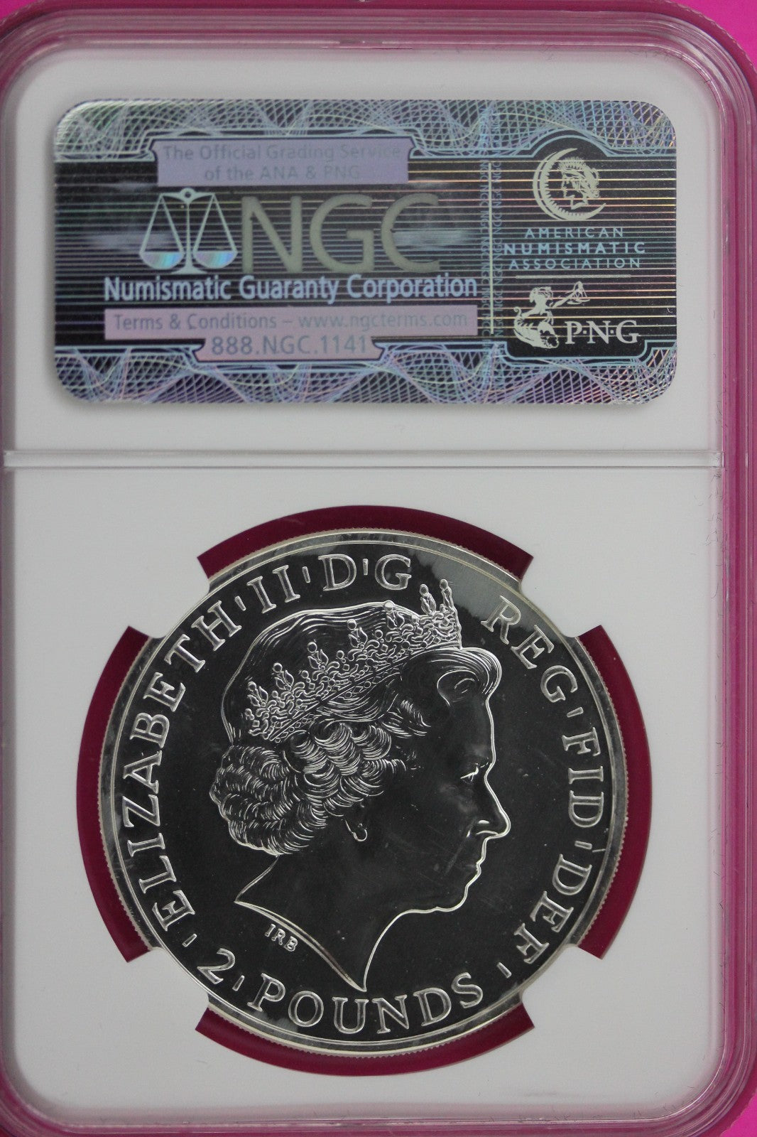 2014 MS 69 PL Great Britain £2 Britannia Lunar Horse NGC Graded Slab 131