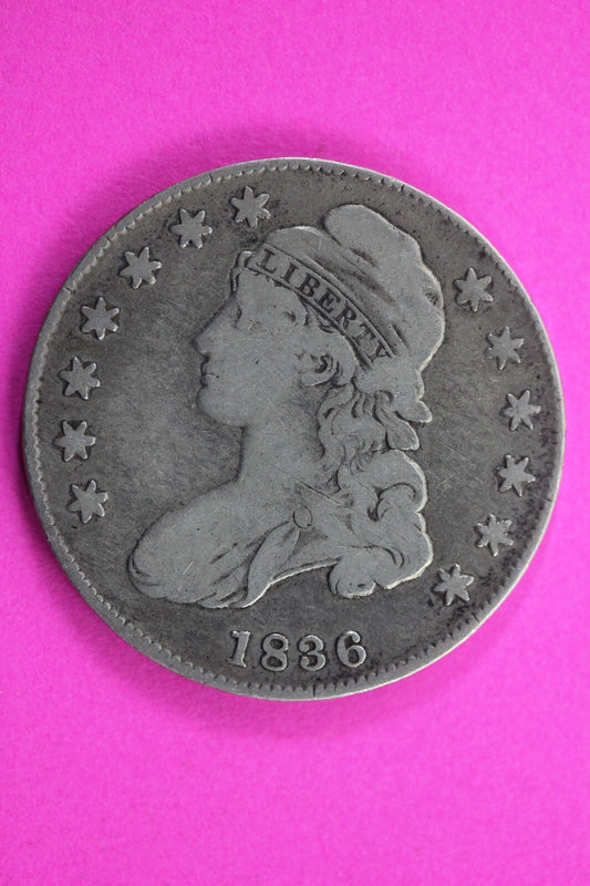 1836 Capped Bust Half Dollar Exact Coin In Pics Silver Rare Semi Key Date 16