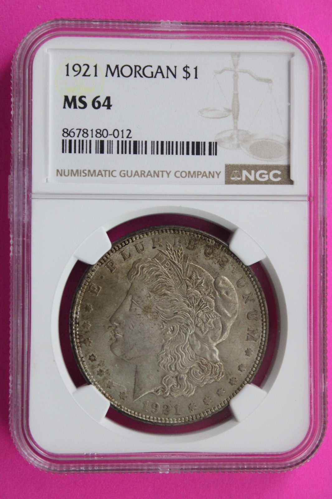 1921 P MS 64 Liberty Morgan Silver Dollar NGC Certified Graded Authentic 875