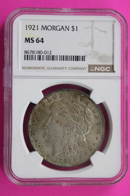 1921 P MS 64 Liberty Morgan Silver Dollar NGC Certified Graded Authentic 875