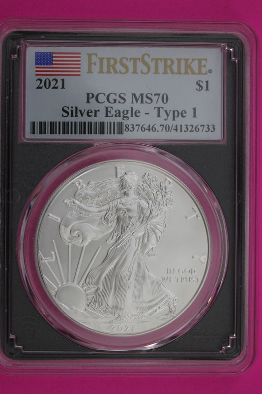 2020 MS 70 Silver Eagle Coin 1 OZ .999 PCGS Certified Graded Authentic Slab 595