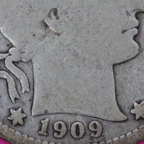 1909 D Barber Liberty Silver Quarter Scarce Semi Key Date Denver Mint 85