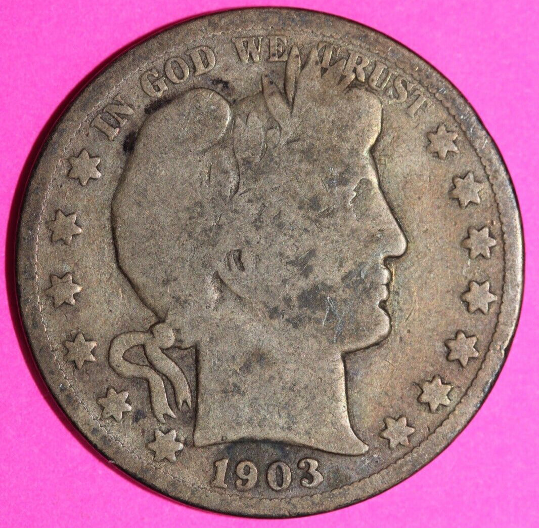1903 S Barber Liberty Half Dollar Silver Semi Key Date San Francisco Mint 81