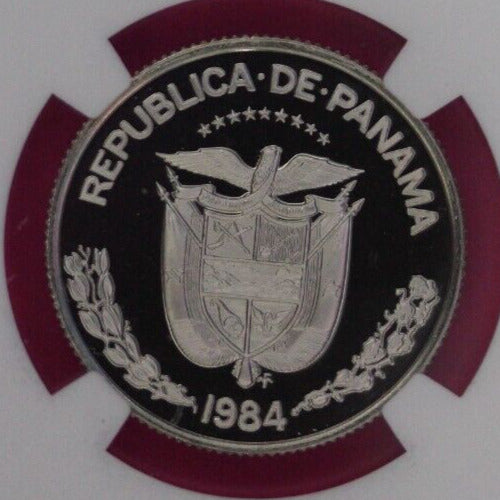 Top Pop 1984 Panama PF 70 Ultra Cameo Proof 1/4 Balboa NGC Certified Slab 834