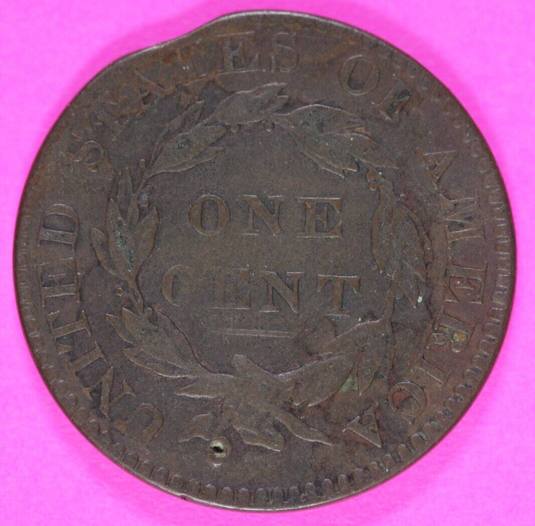 Clipped Planchet Mint Error 1822 Large Cent Coronet Head N-9 R5 Rare Coin 19