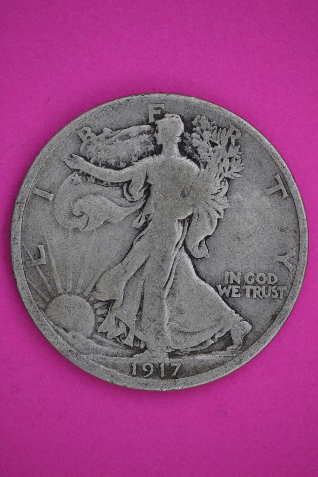 1917 D Walking Liberty Walker Half Dollar Coin Guaranteed Authentic Genuine 2403