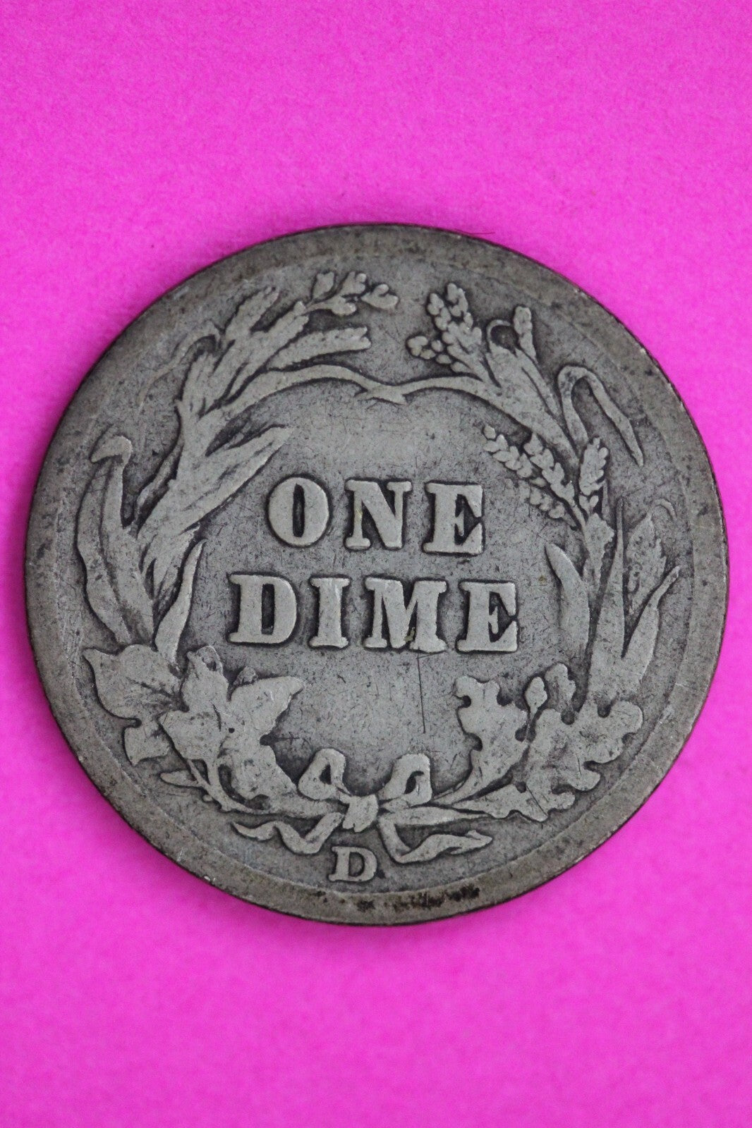 1909 D Barber Liberty Dime Silver Coin Guaranteed Authentic & Genuine 0718N