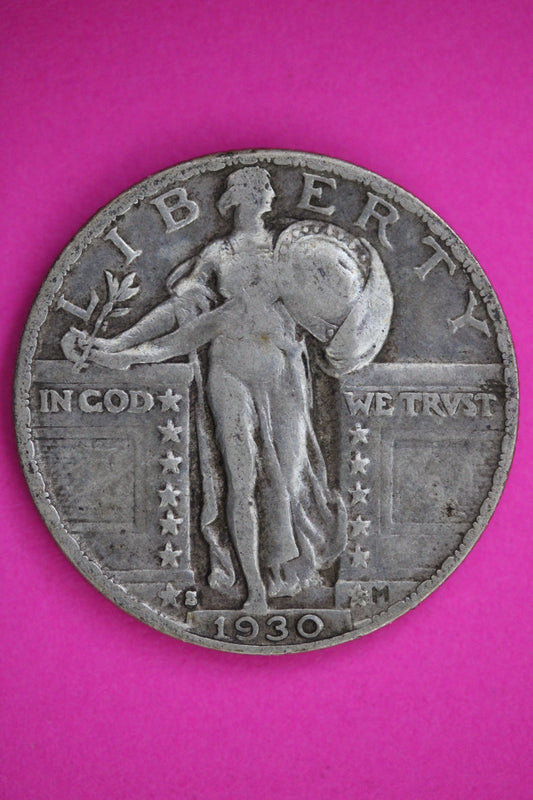 1930 S Standing Liberty Quarter Silver Guaranteed Authentic & Genuine Coin 2992