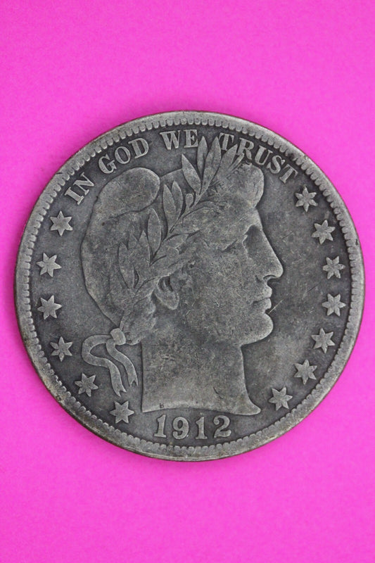 1912 D Barber Liberty Half Dollar Silver Coin Guaranteed Authentic Genuine 1177