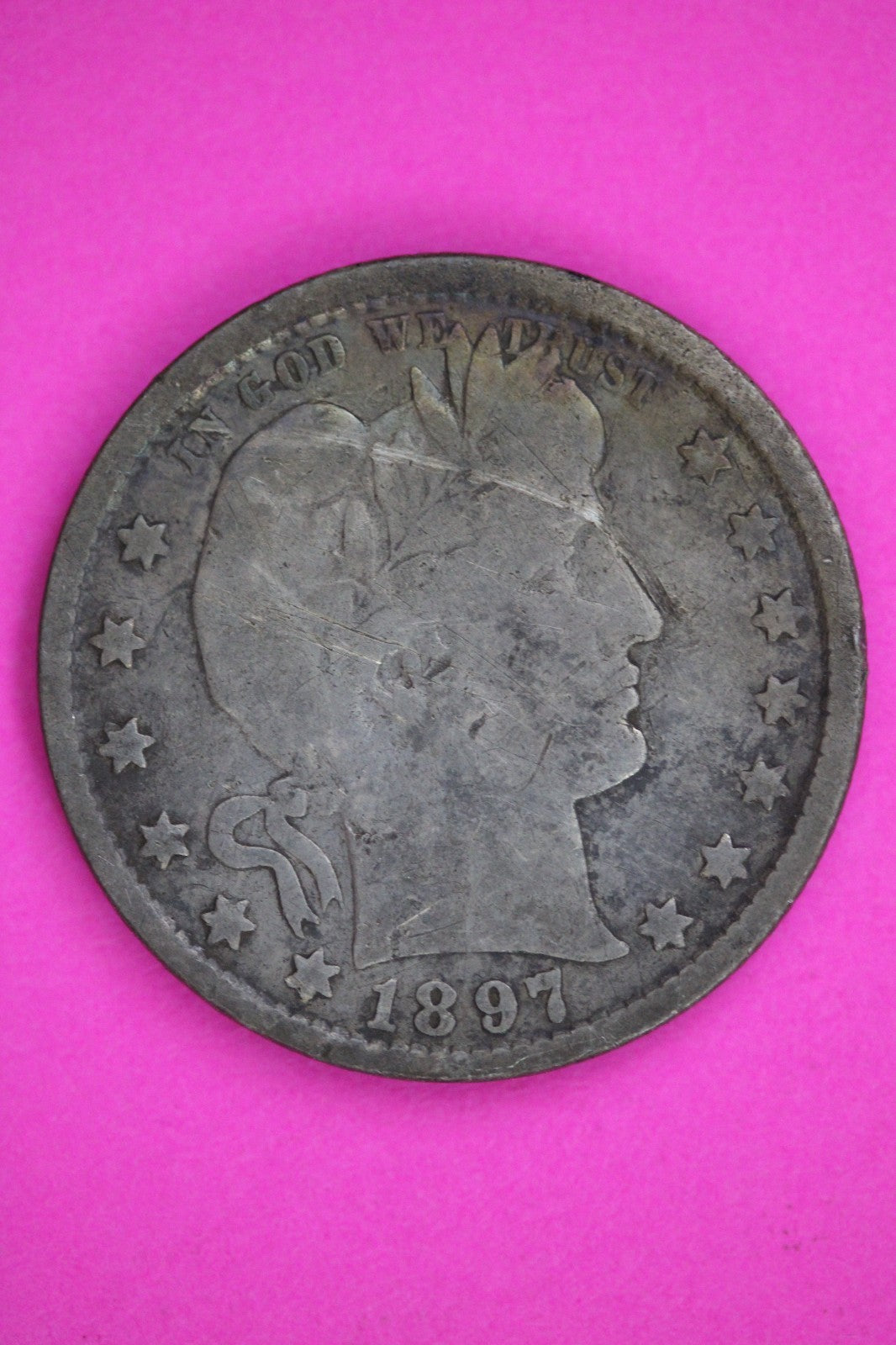 1897 O Barber Liberty Quarter Silver Guaranteed Authentic & Genuine Coin 2850