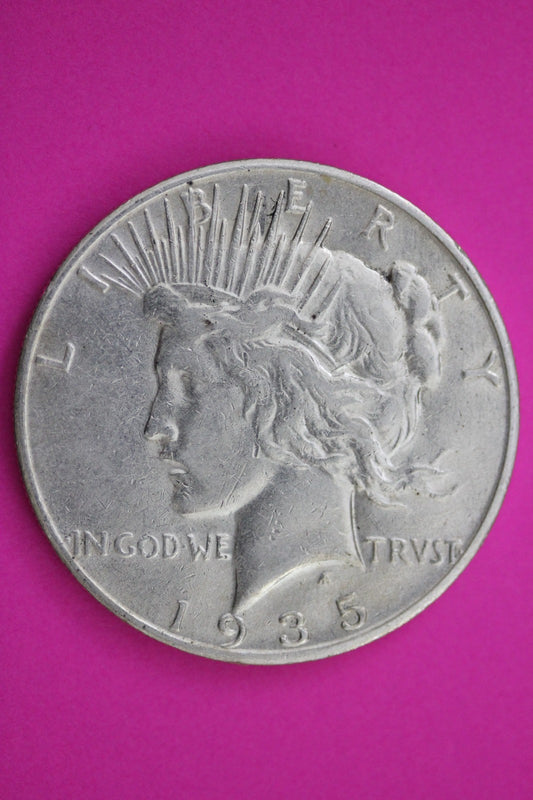 1935 S Peace Silver Dollar LIberty Coin Guaranteed Genuine American Seller 2000