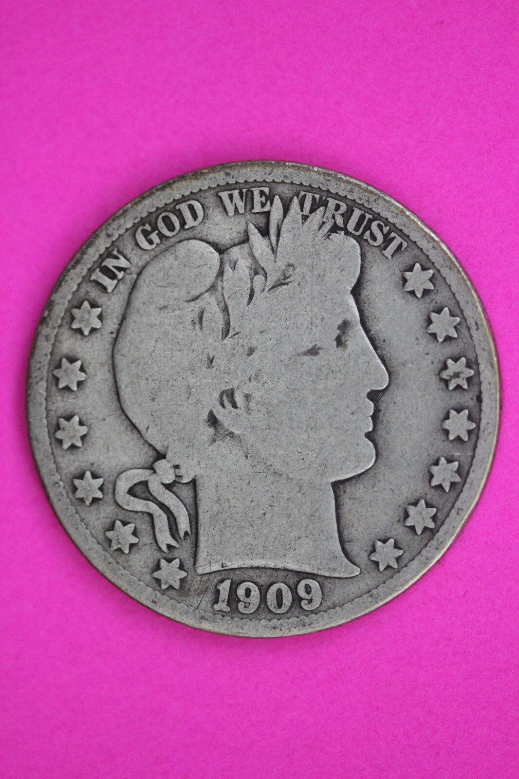 1909 Inverted S Barber Liberty Half Dollar Silver Coin Guaranteed Authentic 1487