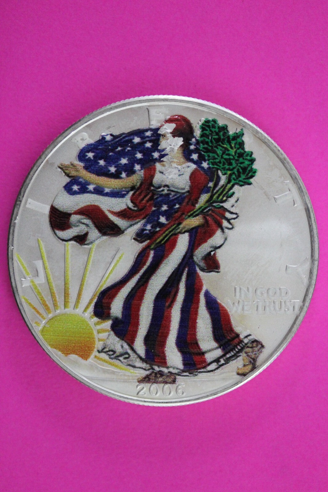 Colorized 2006 American Silver Eagle 1 Ounce .999 Fine Exact Coin Shown N0486