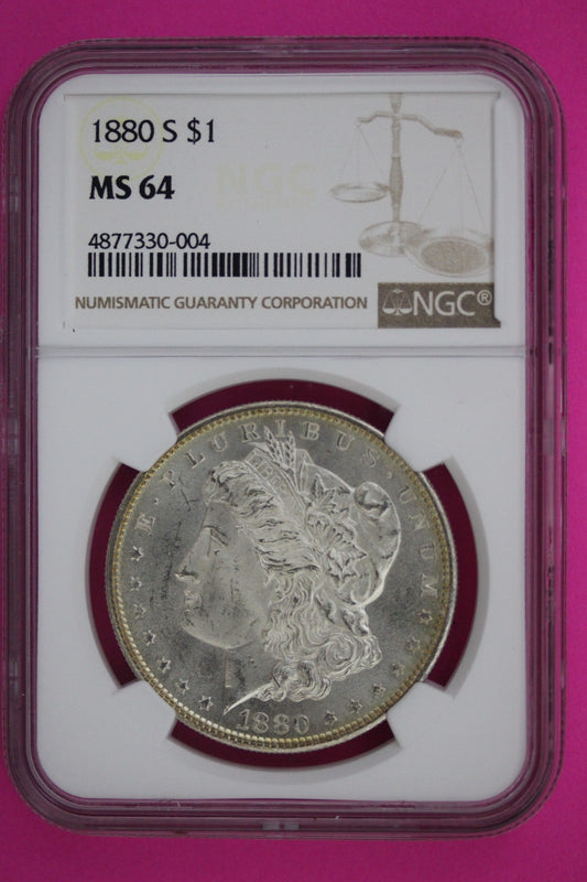 1880 S MS 64 Liberty Morgan Silver Dollar NGC Certified Graded Authentic 971
