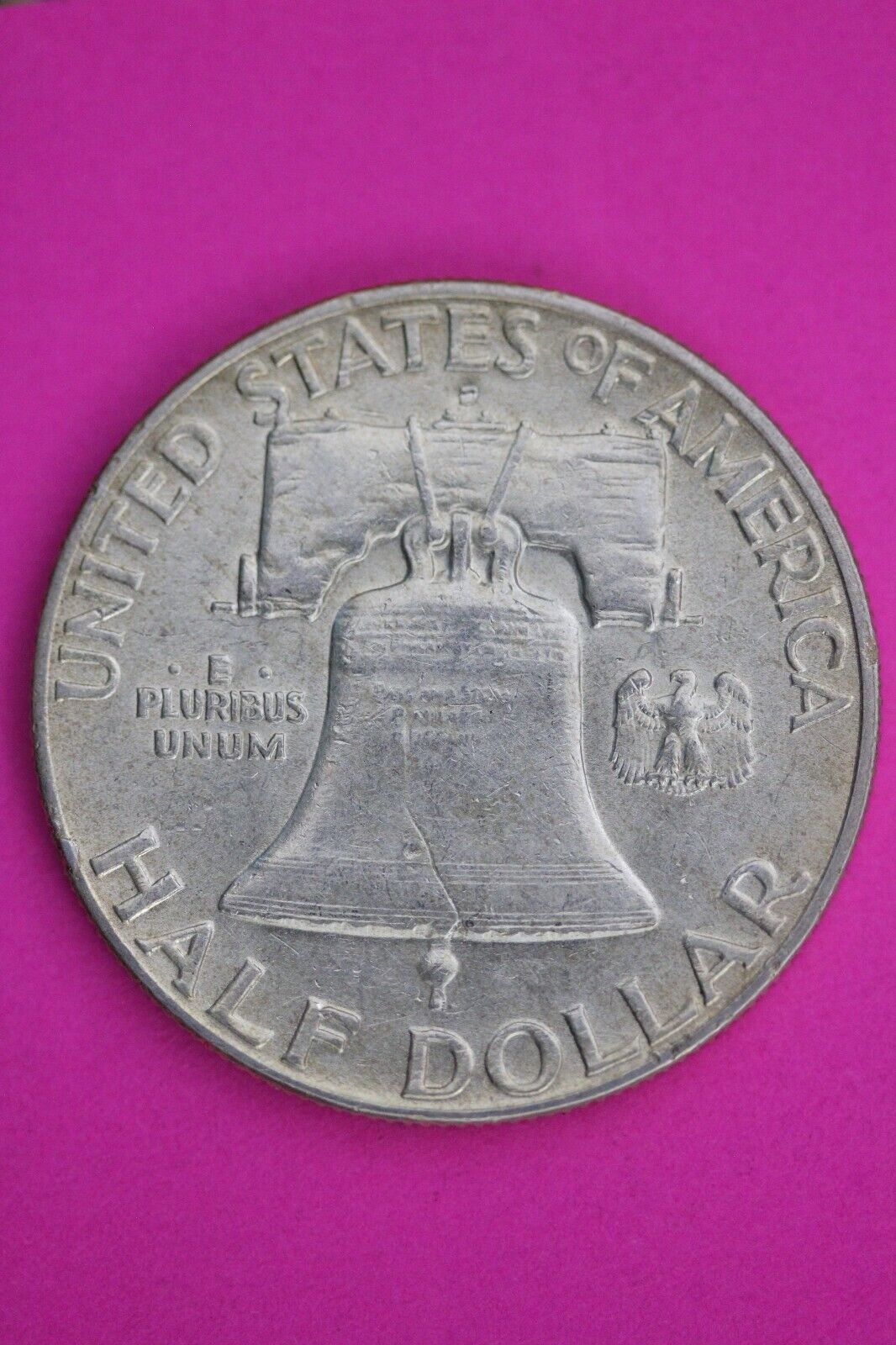 High Grade Toned 1949 D Ben Franklin Silver Half Dollar Exact Coin Shown 09