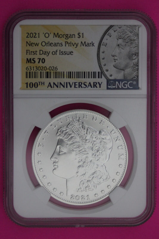 Rare 2021 O MS 70 New Orleans Privy Mark Morgan Silver Dollar NGC 1rst Day 633