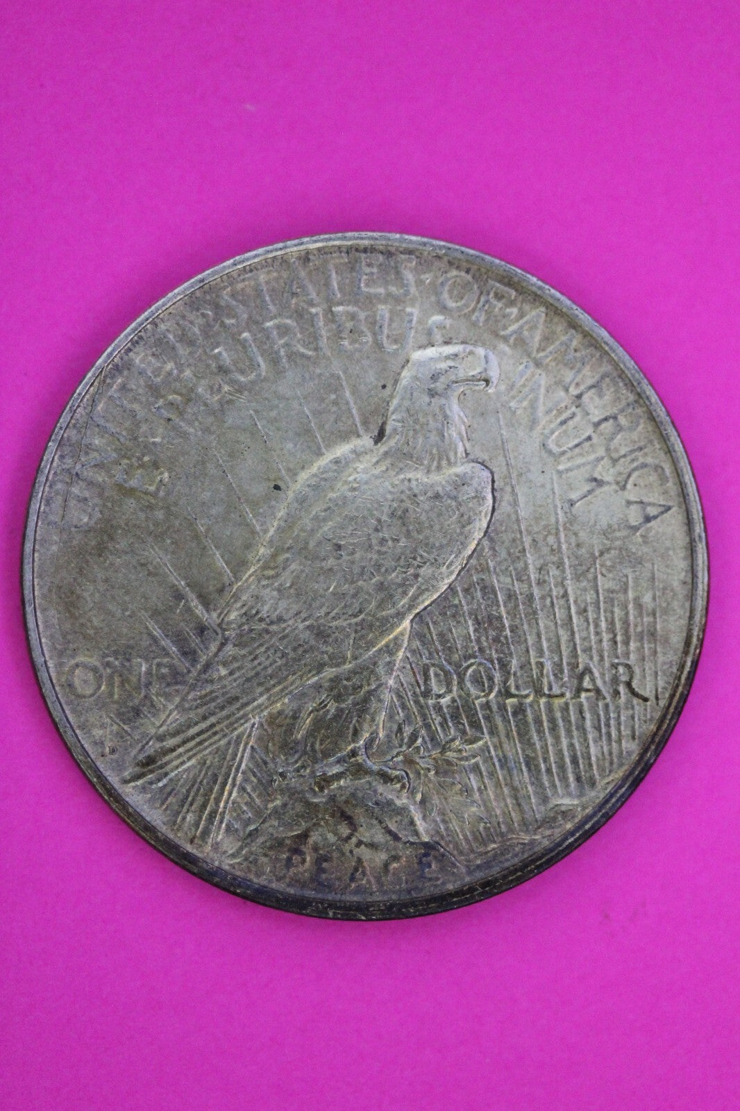 Rim Cuds Die  Breaks 1923 D Liberty Peace Silver Dollar Denver Coin 227