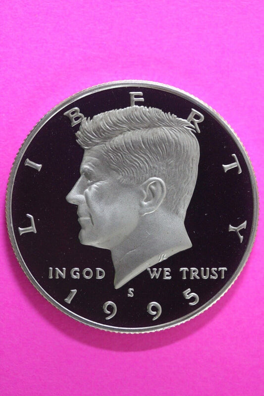 Gem Proof 1995 S Clad Kennedy Half Dollar Deep Cameo Same Coin In Pics TOM 09
