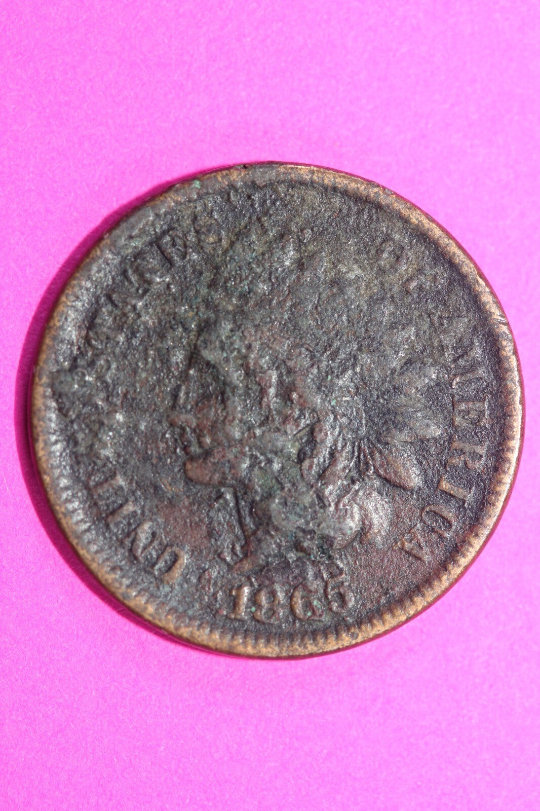 1865 Indian Head Cent Penny Scarce Early Type Coin Exact Coin Pictured 166