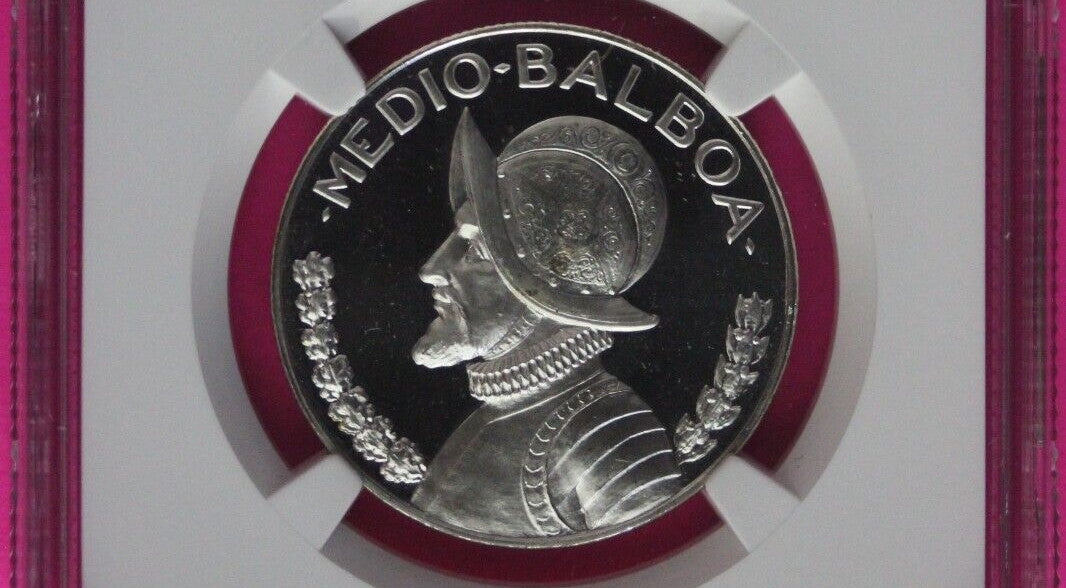 Spot 1972 Panama PF 69 Proof Silver 1/2 Balboa NGC Certified Slab 1033
