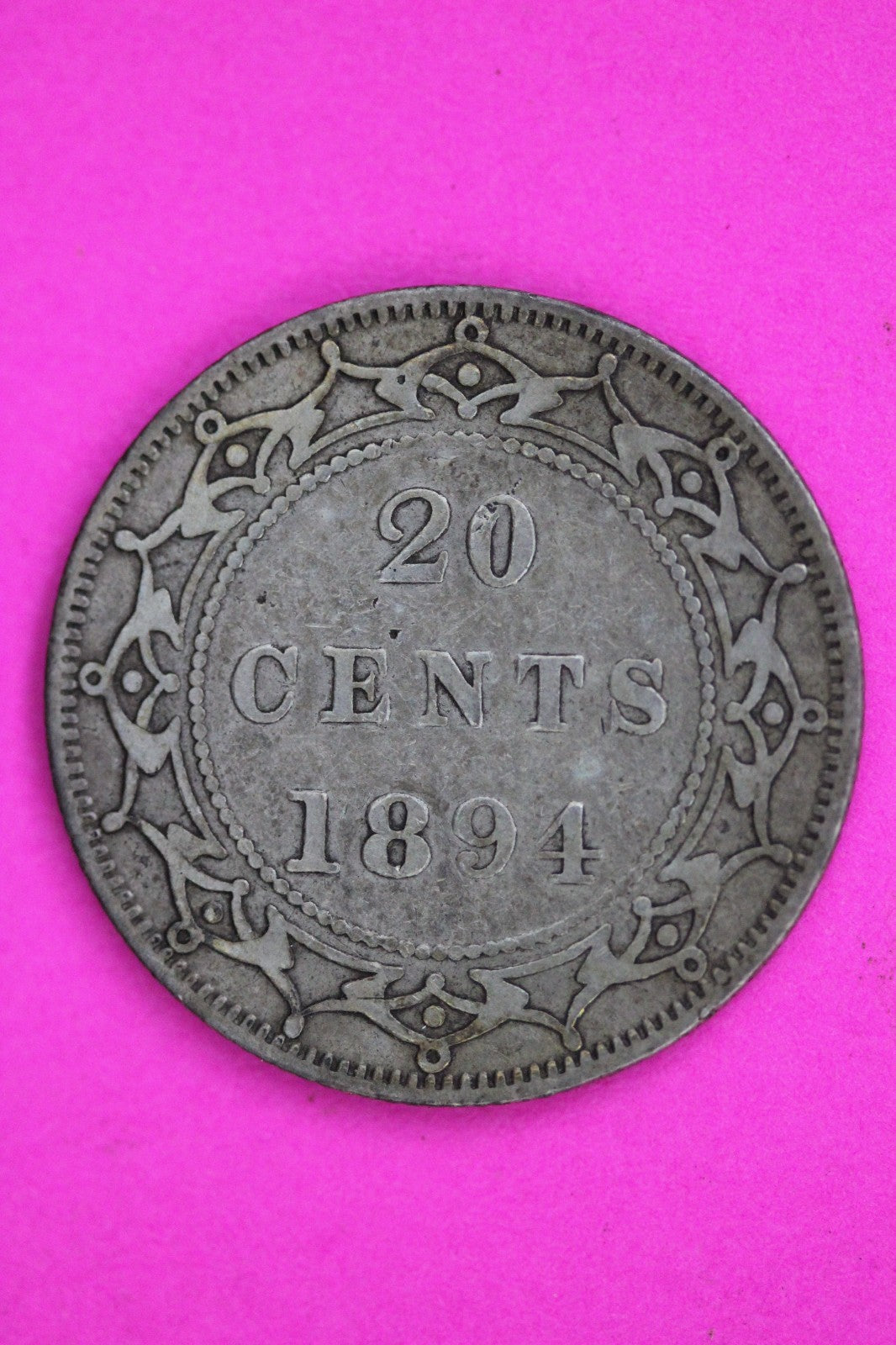 1894 Newfoundland Canada 20 TWENTY Cent Silver Coin Guaranteed Authentic 2245