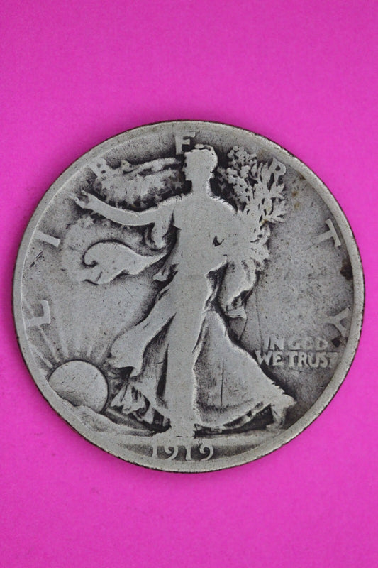 1919 P Walking Liberty Silver Half Dollar Guaranteed Authentic Genuine Coin 1155
