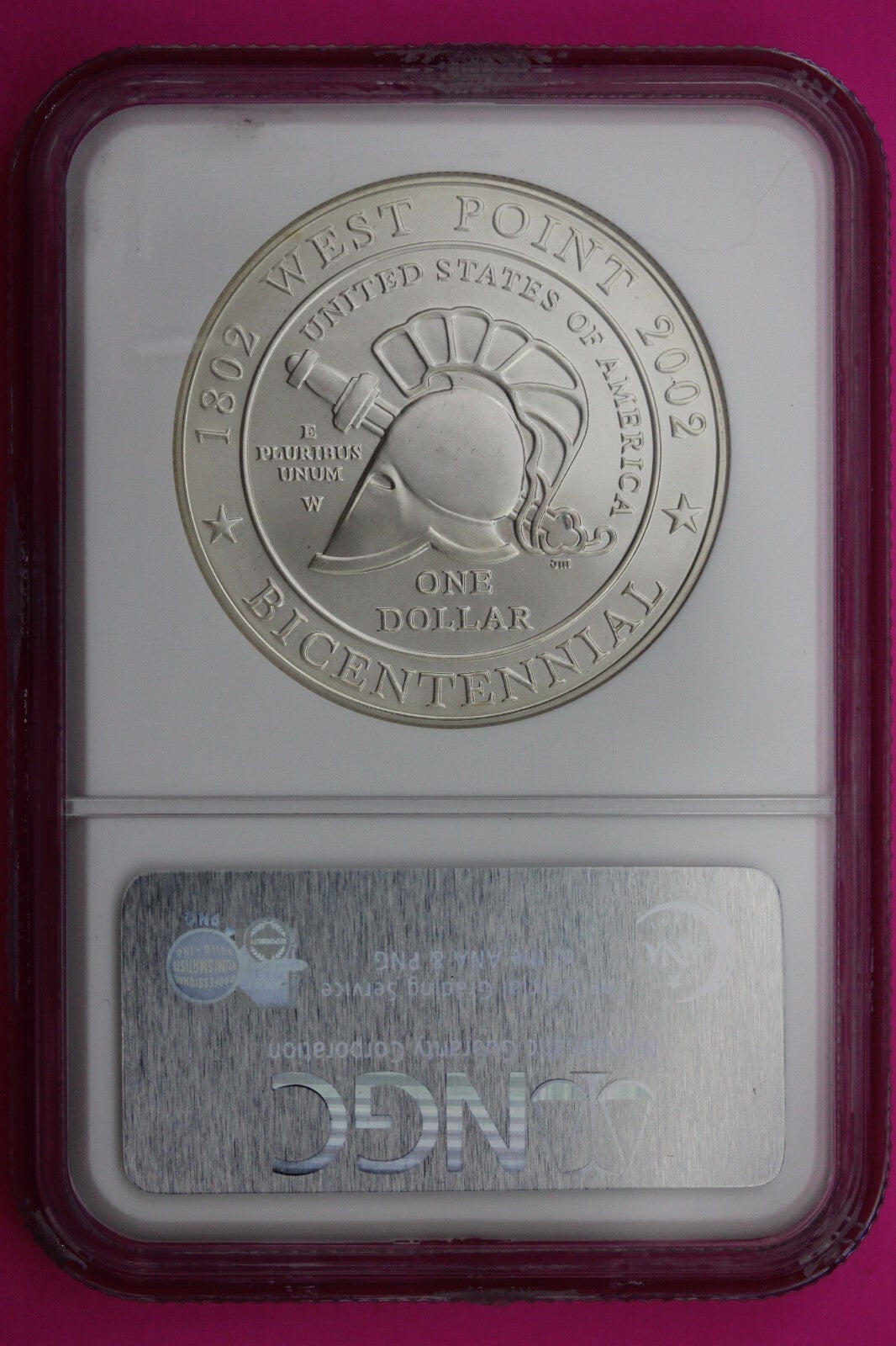 2002 W MS 69 BU West Pont Commemorative Silver Dollar NGC Certified Graded 286