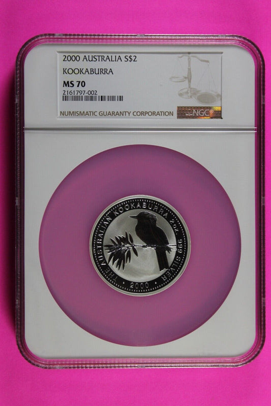 The Sole Finest Known 2000 MS 70 $2 Kookaburra 2 OZ Australia NGC 7056 Top Pop