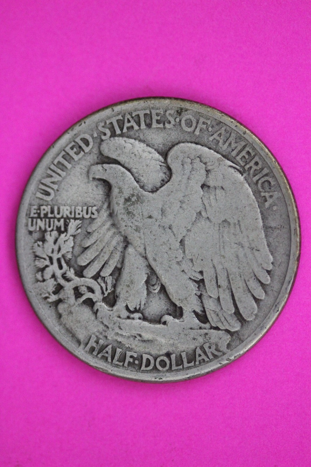 1943 P Walking Liberty Missing Initials Silver Half Dollar Authentic Coin 1514