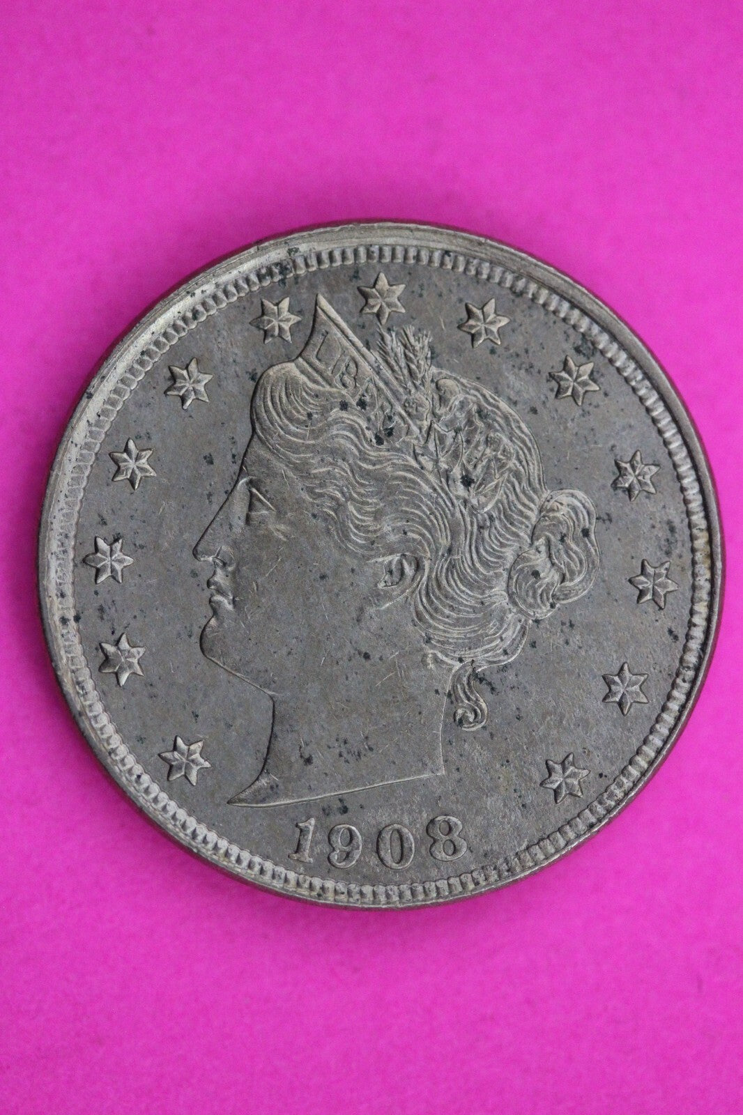 High Grade 1908 V Liberty Nickel Exact Coin Pictured Scarce Semi Key Date 14