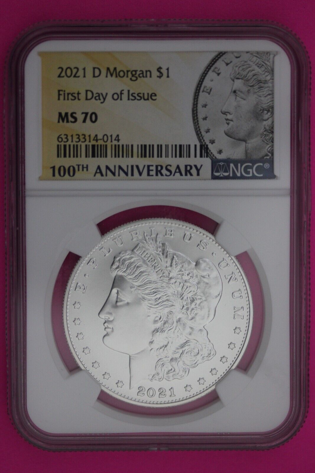 Very Rare 2021 D MS 70 Morgan Silver Dollar NGC Graded Certified 1rst Day 648