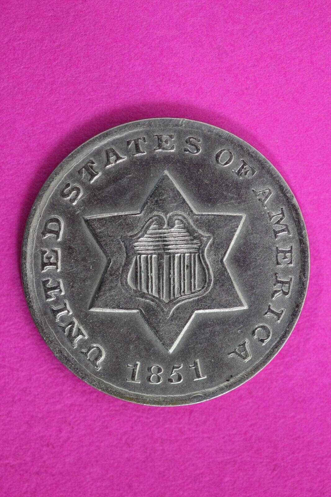 High Grade 1851 O Trime 3 Three Cent Silver Dime Rare  Semi Key Date Coin 139