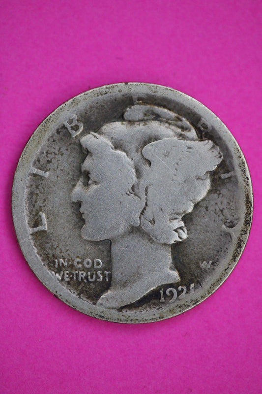 1921 D Mercury Dime Silver Exact Coin Shown Low Grade Filler Damaged 2747