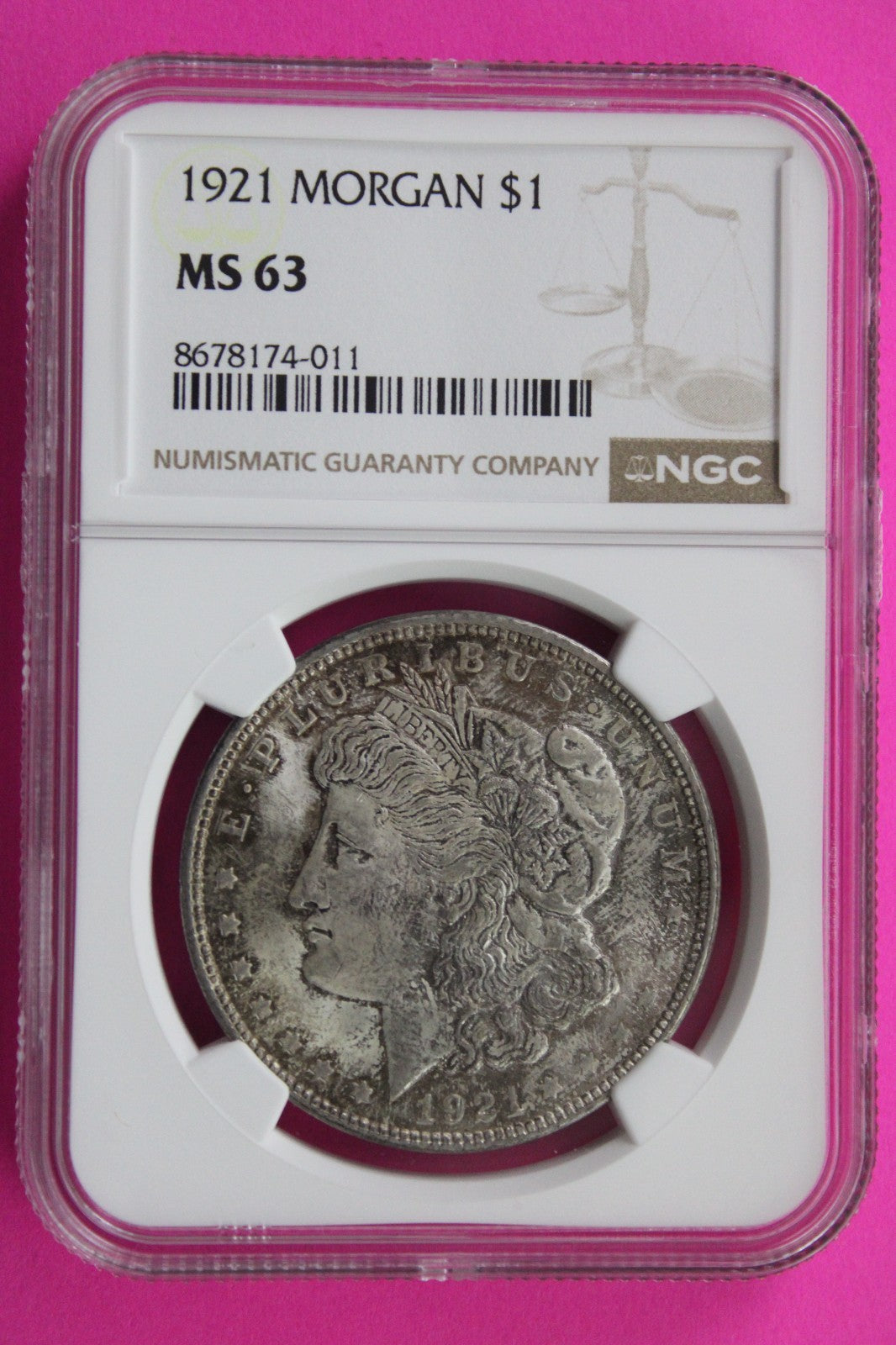 1921 P MS 63 Liberty Morgan Silver Dollar NGC Certified Graded Authentic 884