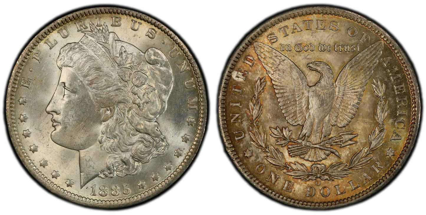 Toned 1885 O MS 64 Morgan Liberty Silver Dollar PCGS Certified Graded Slab 994