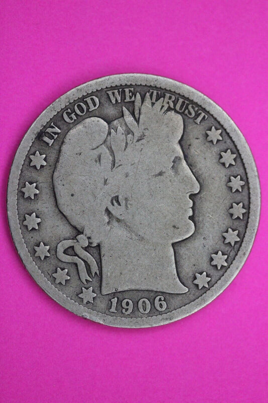 1906 P Barber Liberty Half Dollar Silver Coin You Get The Coin In Pics TOM 29