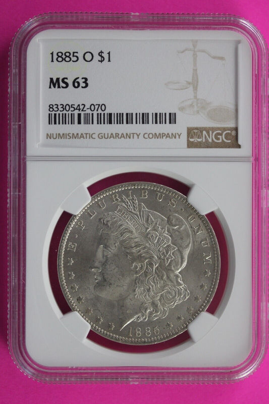 1885 O MS 63 Liberty Morgan Silver Dollar NGC Certified Graded Slab 466