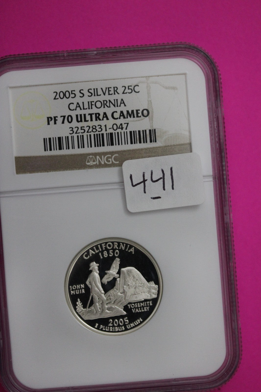 2005 S PF 70 California Silver State Quarter NGC Certified Authentic Slab 441