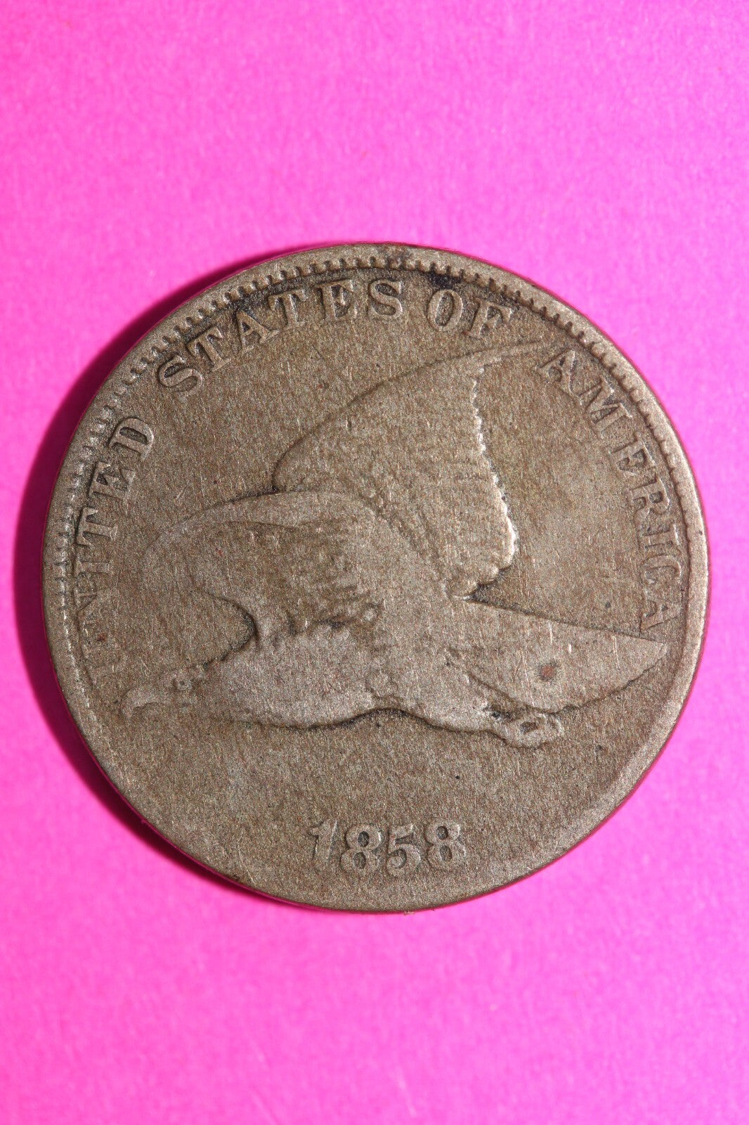 1858 Flying Eagle Cent Penny Exact Scarce Early Type Exact Coin as Pictured 54